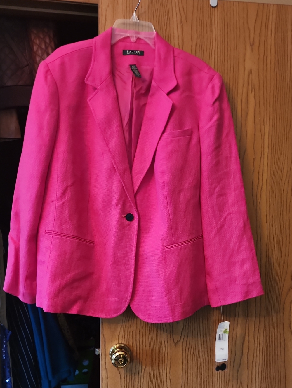 Lauren Ralph Lauren Hot Pink Single-Button Blazer